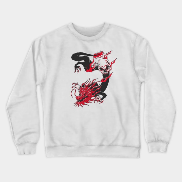 DRAGON BLACK AND RED Crewneck Sweatshirt by GreatSeries